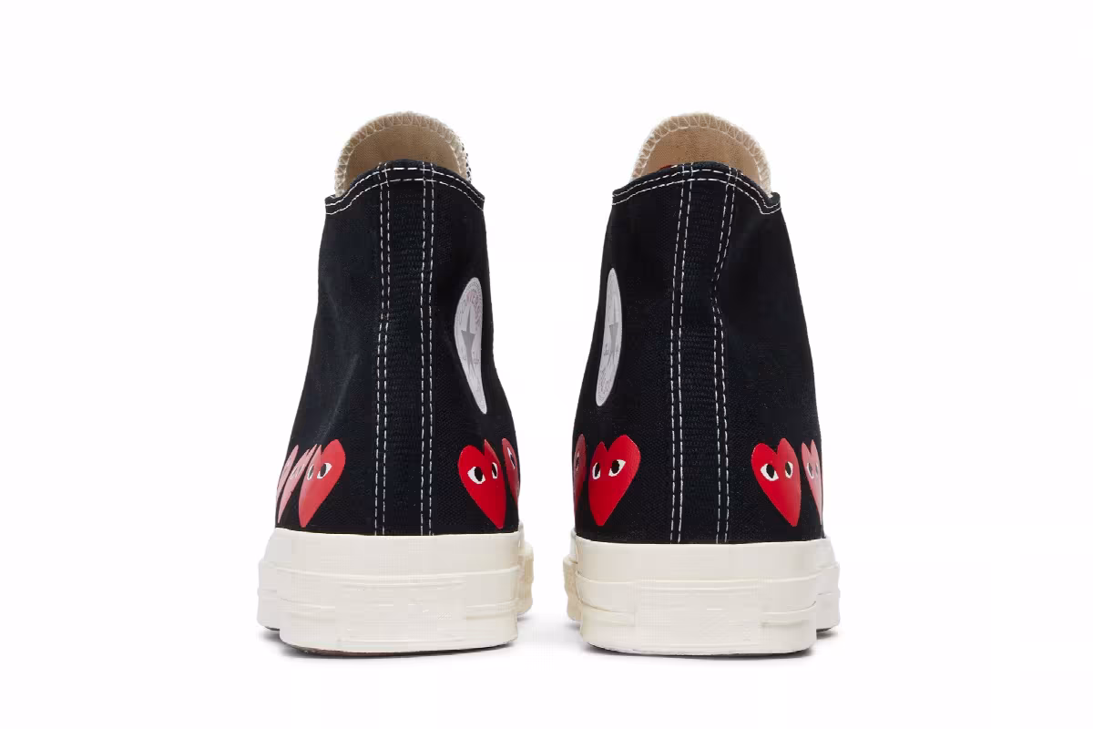 Comme des Garçons PLAY x Converse Chuck 70 High Multi Heart - Black, view 7