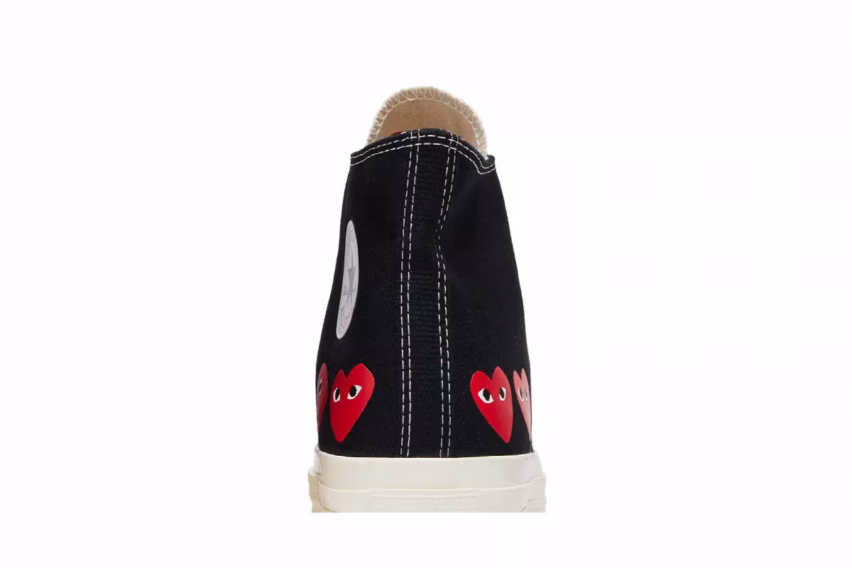 Comme des Garçons PLAY x Converse Chuck 70 High Multi Heart - Black, view 8