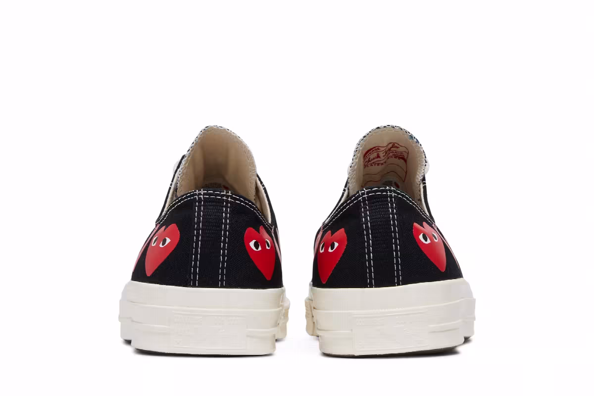 Comme des Garçons PLAY x Converse Chuck 70 Low Multi Heart - Black, view 7