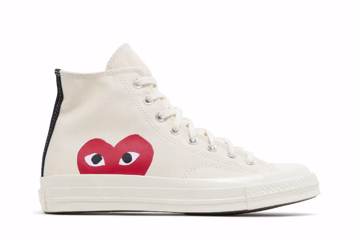 Men's Comme des Garçons Play x Converse Chuck 70 High Milk 2023, view 2