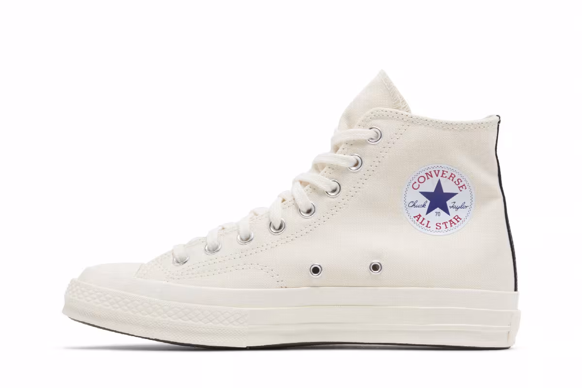 Men's Comme des Garçons Play x Converse Chuck 70 High Milk 2023, view 4