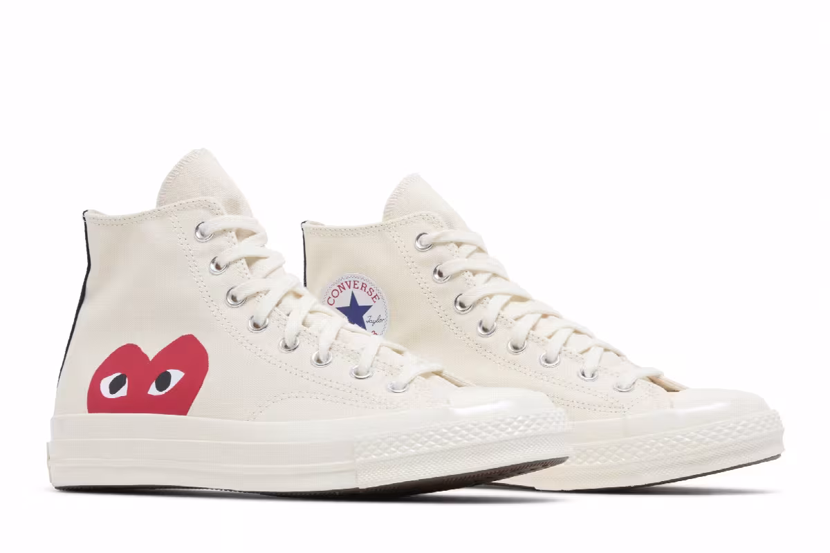 Men's Comme des Garçons Play x Converse Chuck 70 High Milk 2023, view 9