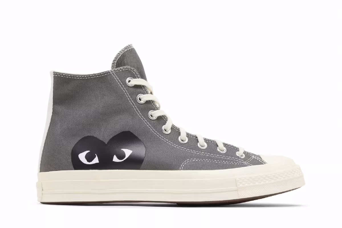 Comme des Garçons PLAY x Converse Chuck 70 High Steel Gray 2023, view 2