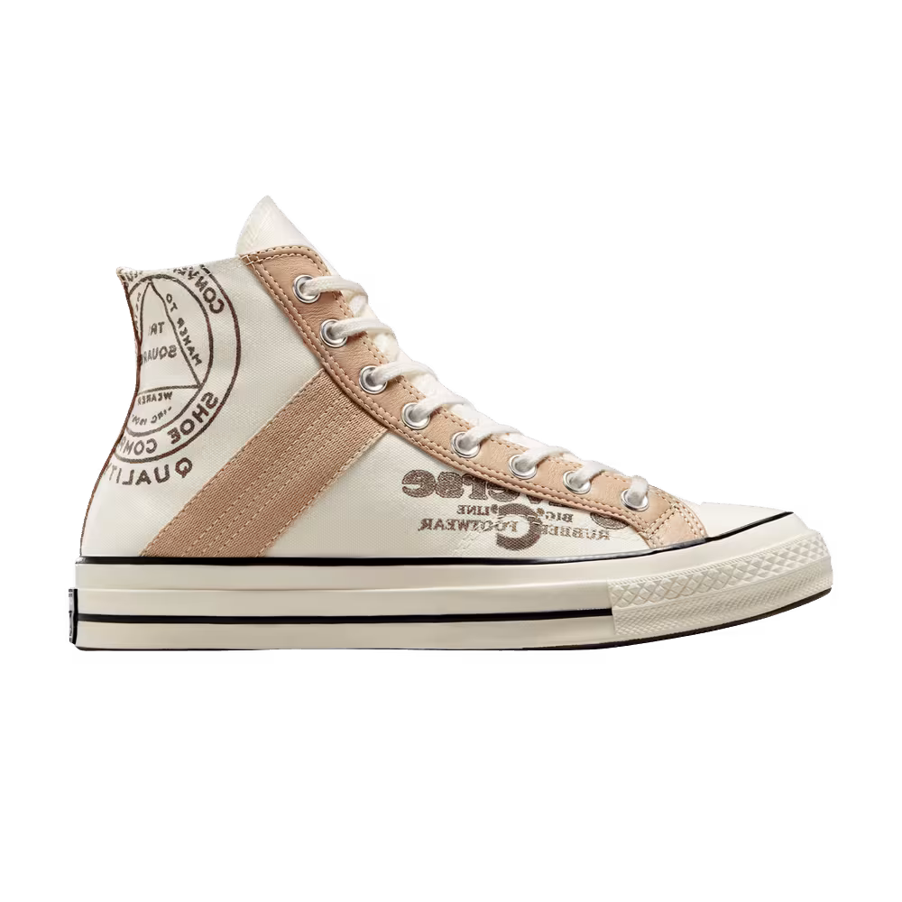 Converse Chuck 70 Leather Overlay High Egret Champagne Tan