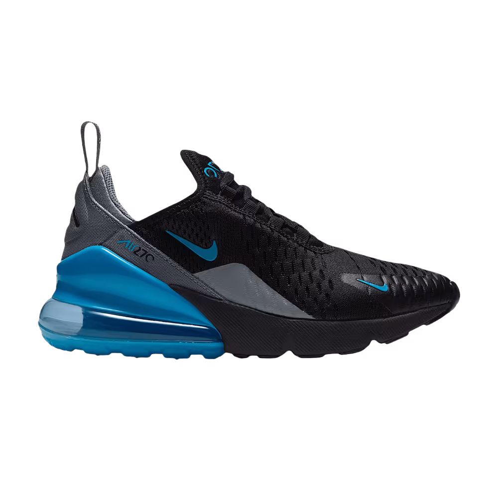 Nike Air Max 270 GS Black Smoke Grey Light Current Blue