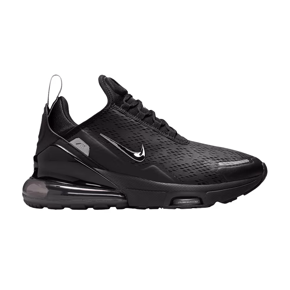 Nike Women's Air Max 270 Premium Black Off Noir Metallic Silver