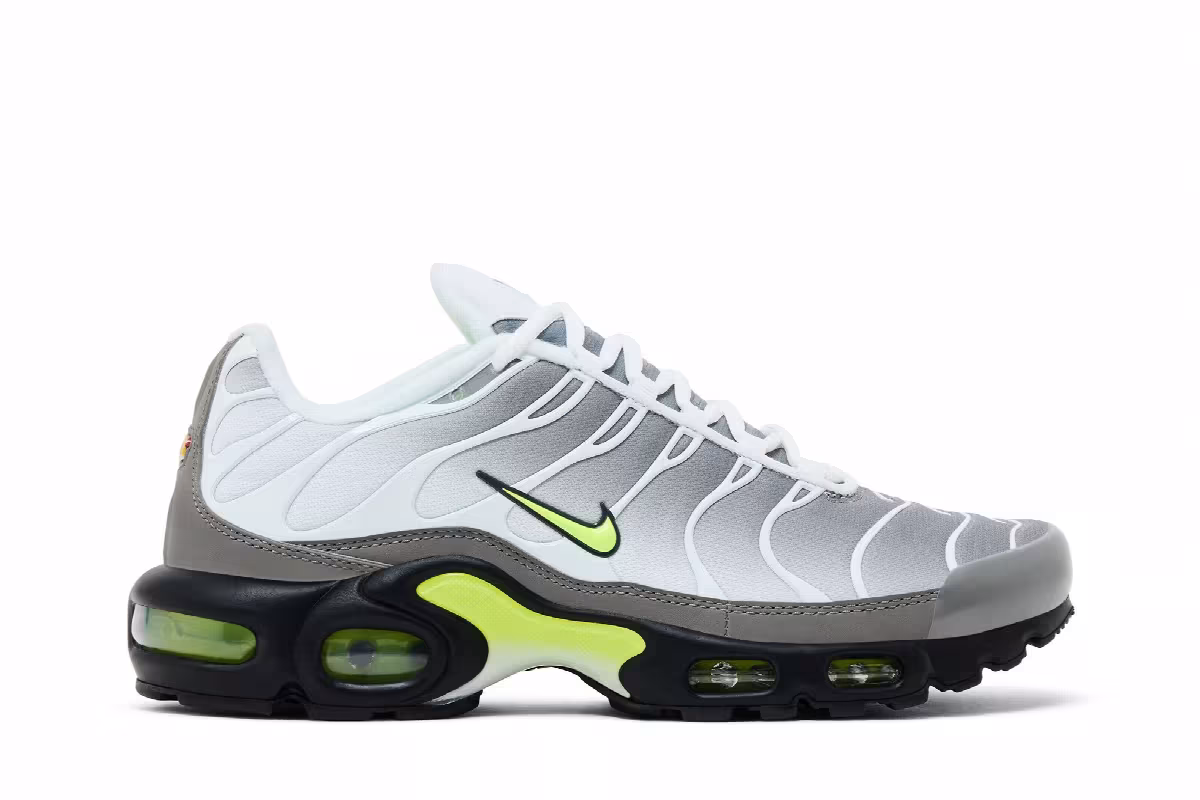 Nike Air Max Plus White Pearl Grey Neon, view 2