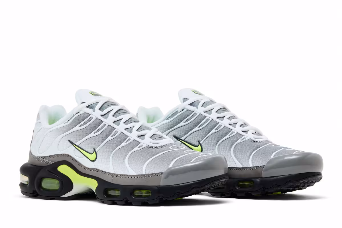 Nike Air Max Plus White Pearl Grey Neon, view 9