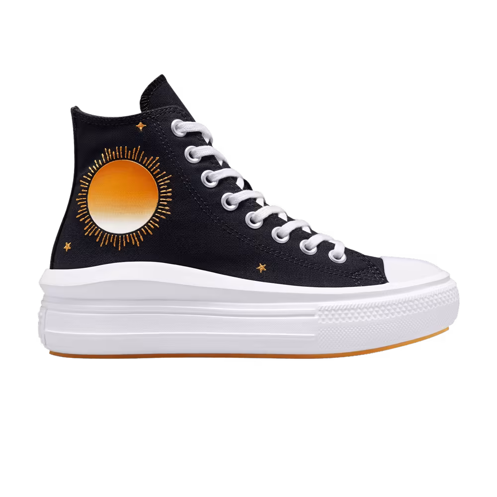 Converse Chuck Taylor All Star Move High Black White Orange