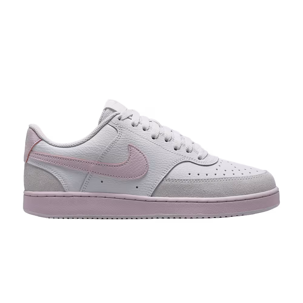 Nike Women's Court Vision Low Suede Off White Bleached Lilac