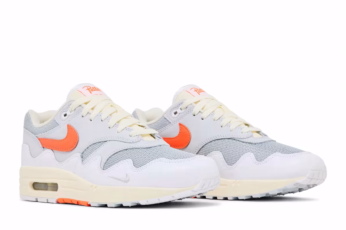 Patta x Nike Air Max 1 White Pure Platinum, view 9