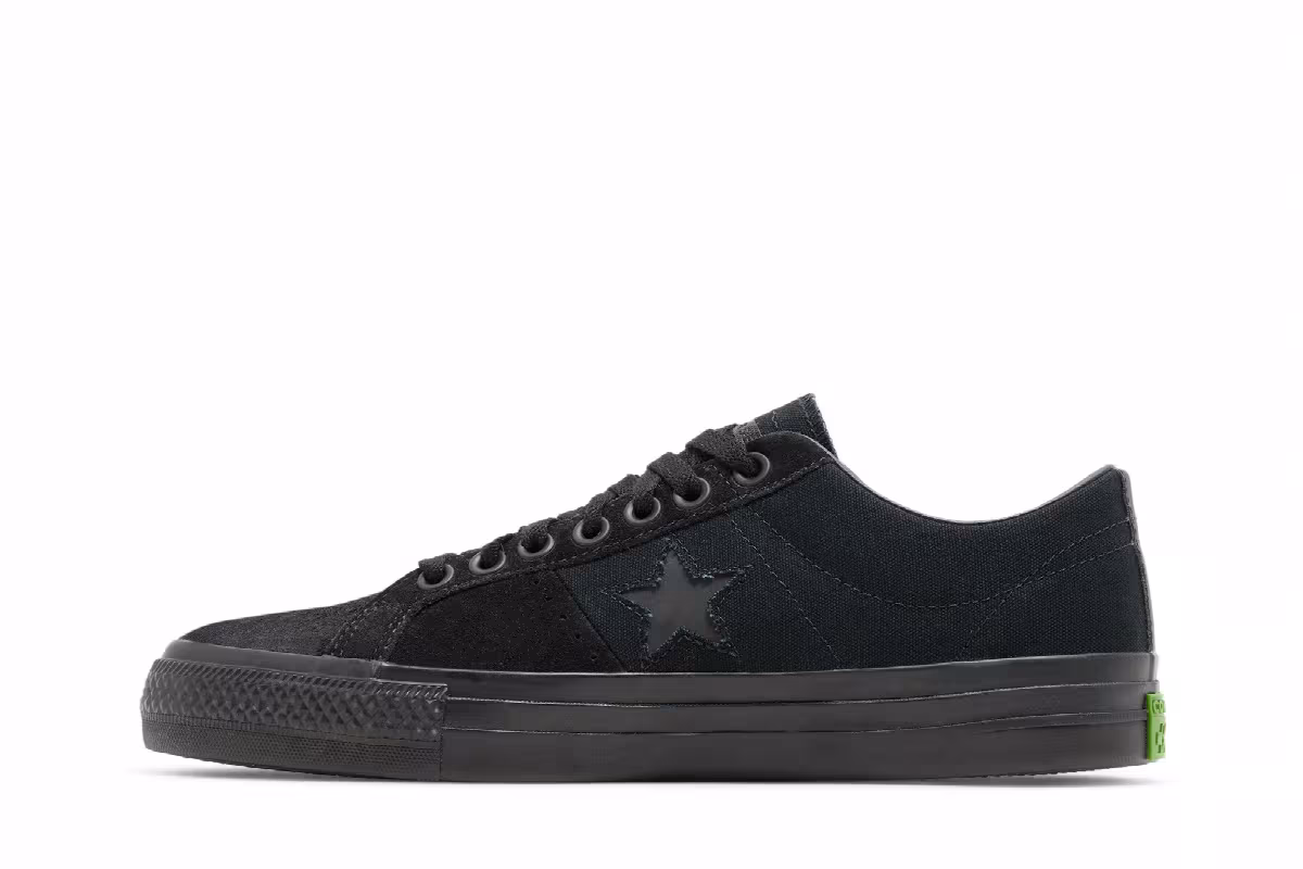 Sean Green x Converse One Star Pro Low Black Sap Green, view 4
