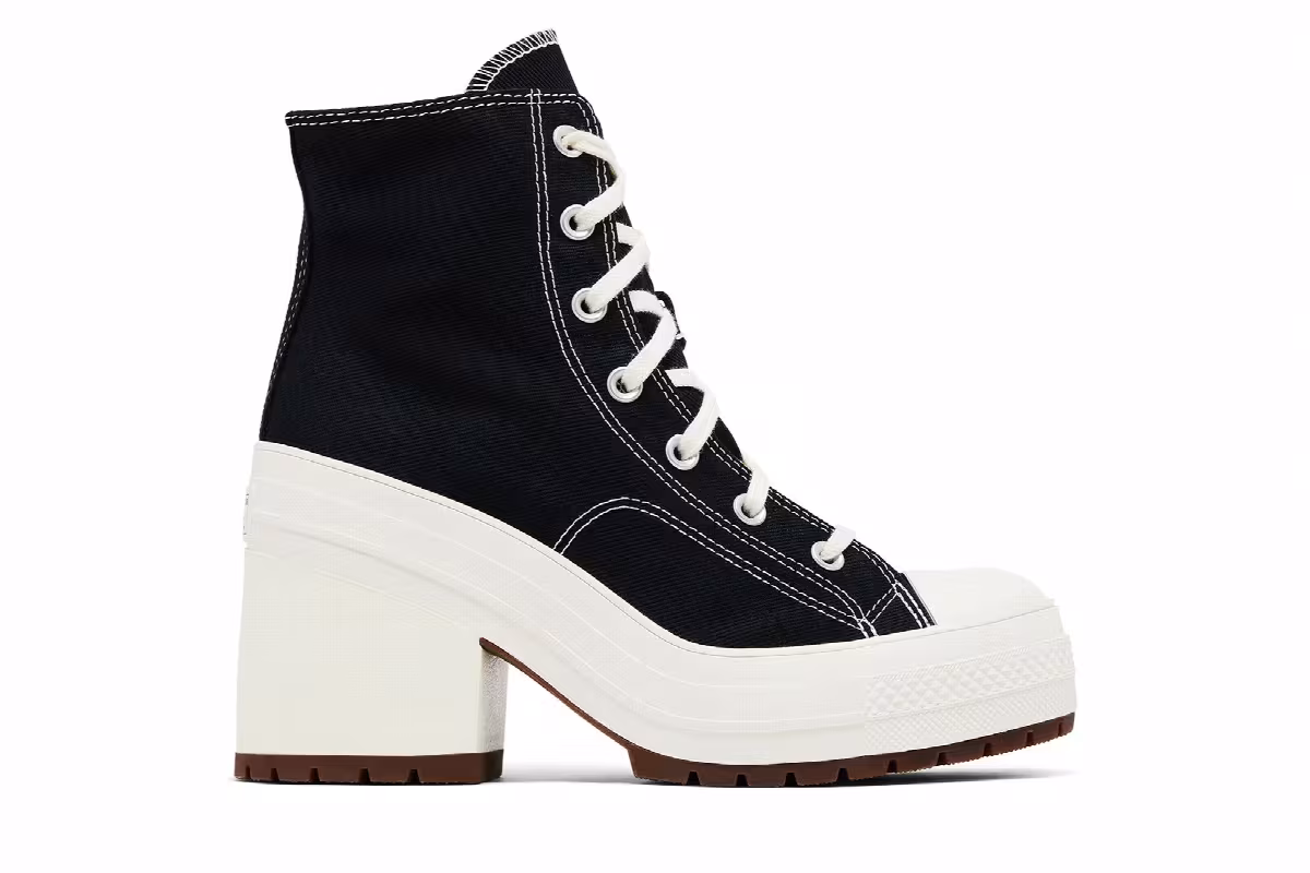 Converse Chuck 70 De Luxe Heel High Black Egret, view 2