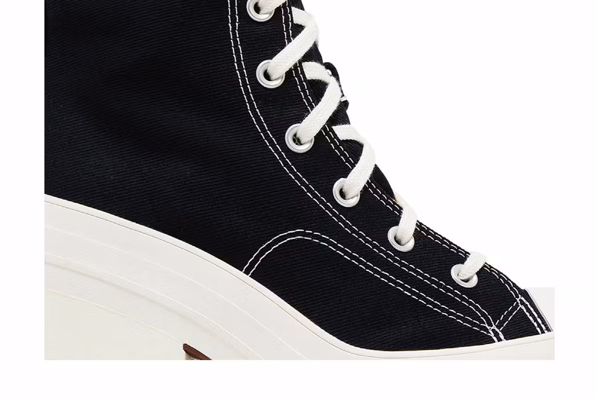 Converse Chuck 70 De Luxe Heel High Black Egret, view 3