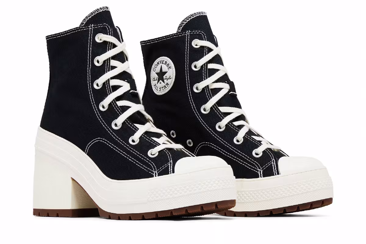 Converse Chuck 70 De Luxe Heel High Black Egret, view 9