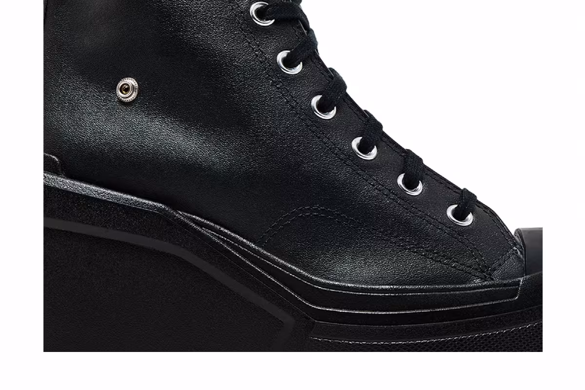 Martine Ali x Converse Women's Chuck 70 De Luxe Wedge Triple Black, view 3