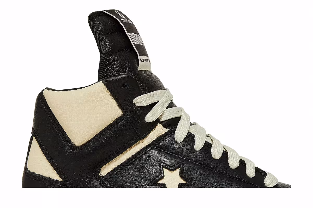 Rick Owens x Converse DRKSHDW TURBOWPN Mid Black Cloud Cream, view 3
