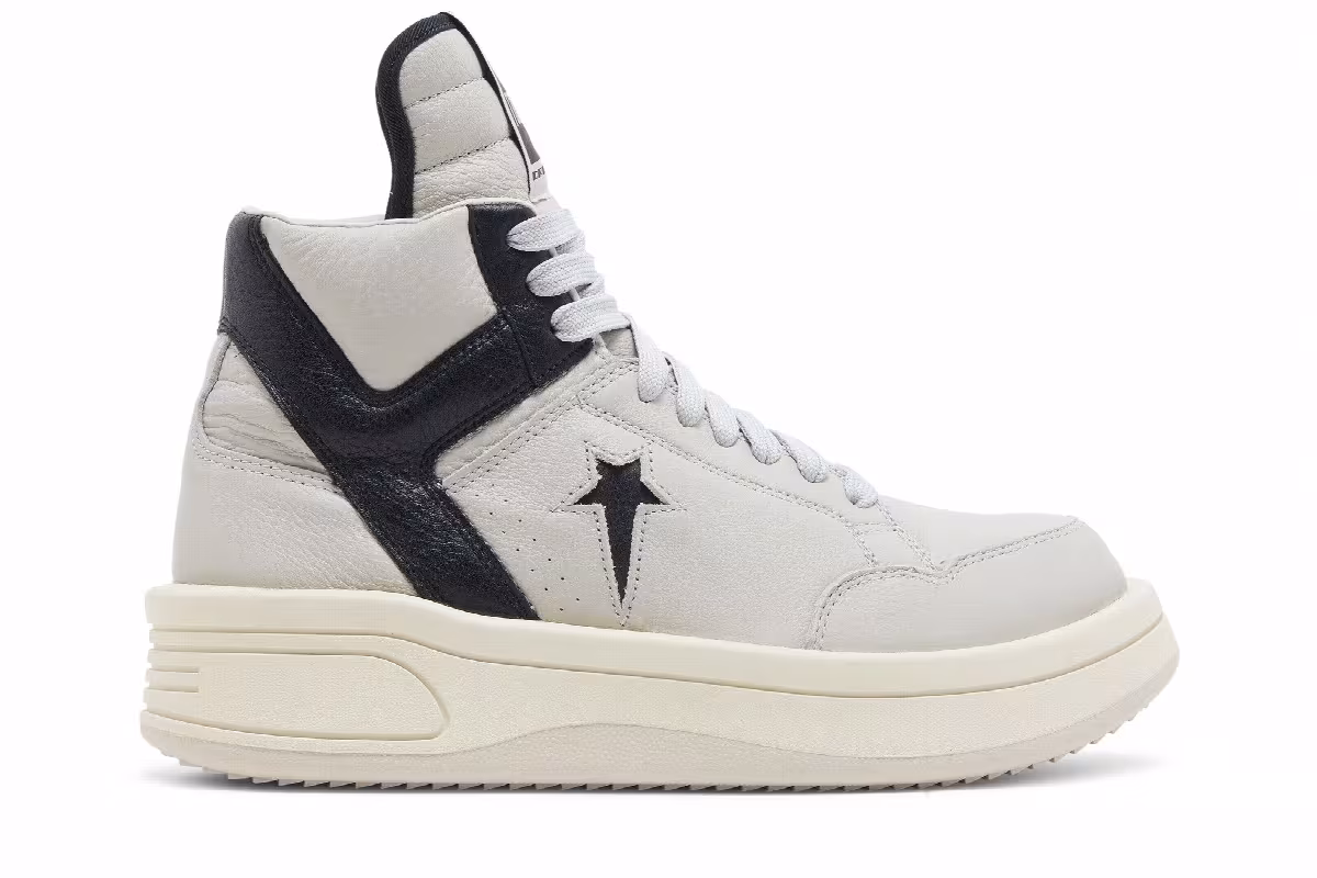 Rick Owens x Converse DRKSHDW TURBOWPN Mid Oyster Black, view 2