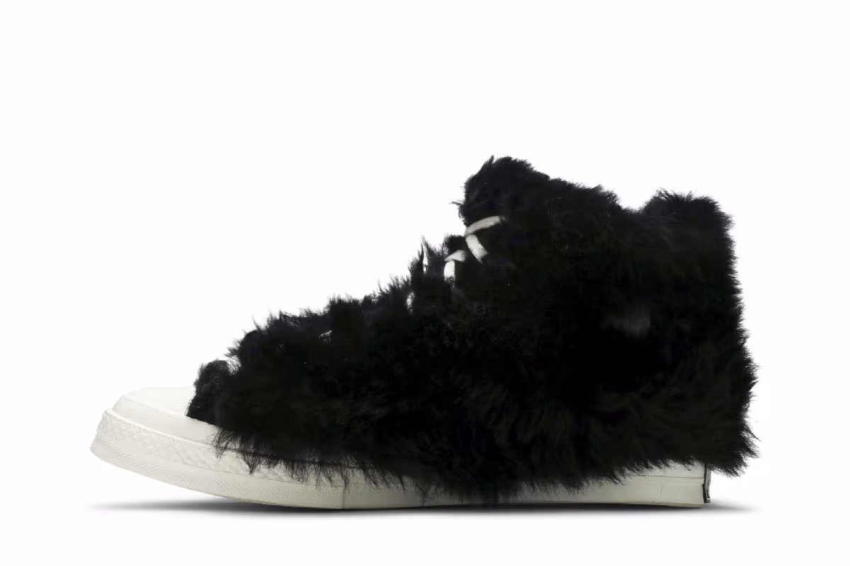 AMBUSH x Converse Chuck 70 High Fuzzy - Black Egret, view 4