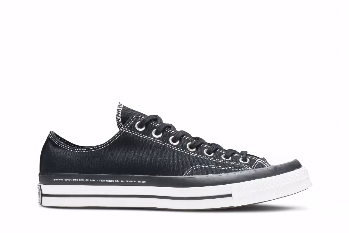 Fragment Design x Moncler x Converse Chuck 70 Low Black, view 2