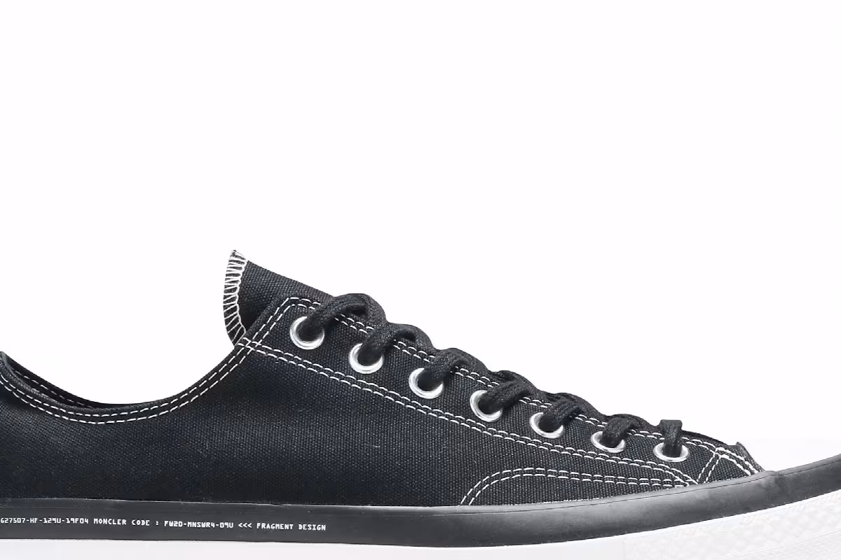 Fragment Design x Moncler x Converse Chuck 70 Low Black, view 3
