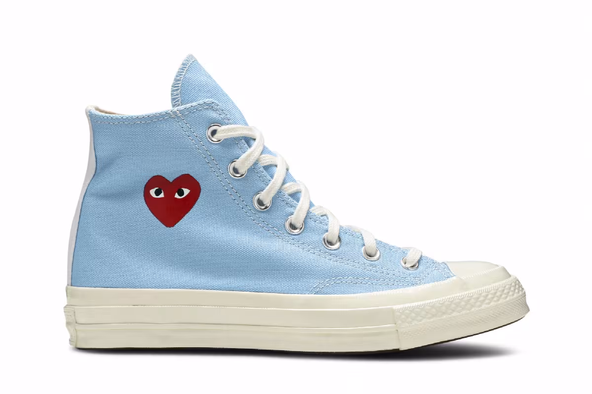 Comme des Garçons PLAY x Converse Chuck 70 High Bright Blue, view 2