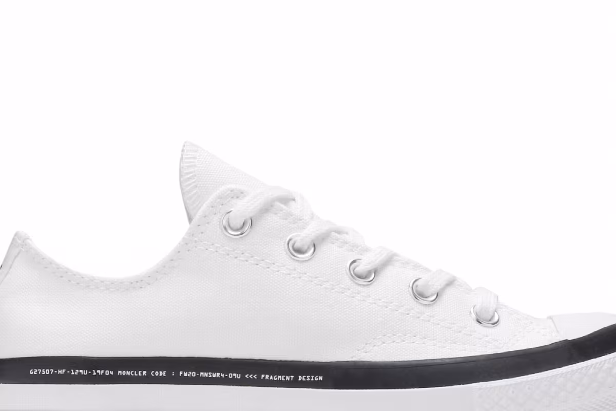 Fragment Design x Moncler x Converse Chuck 70 Low White, view 3