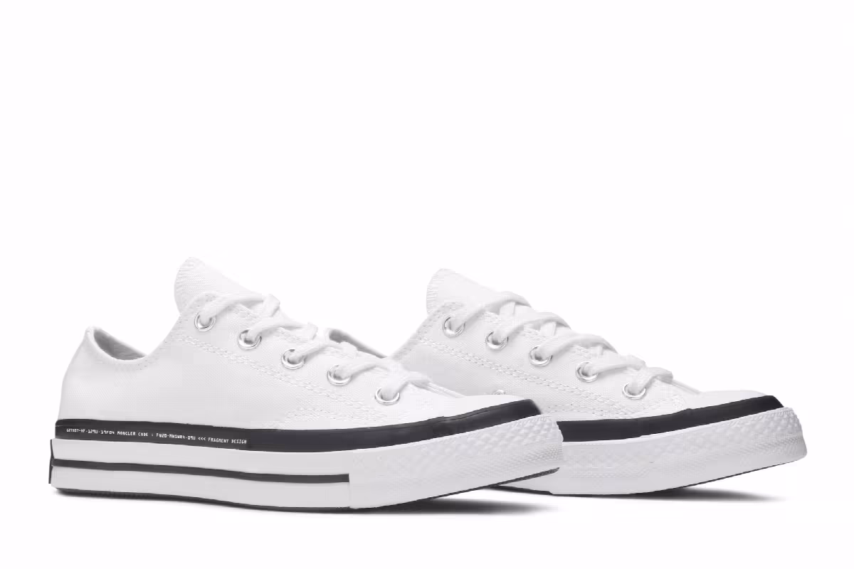Fragment Design x Moncler x Converse Chuck 70 Low White, view 9