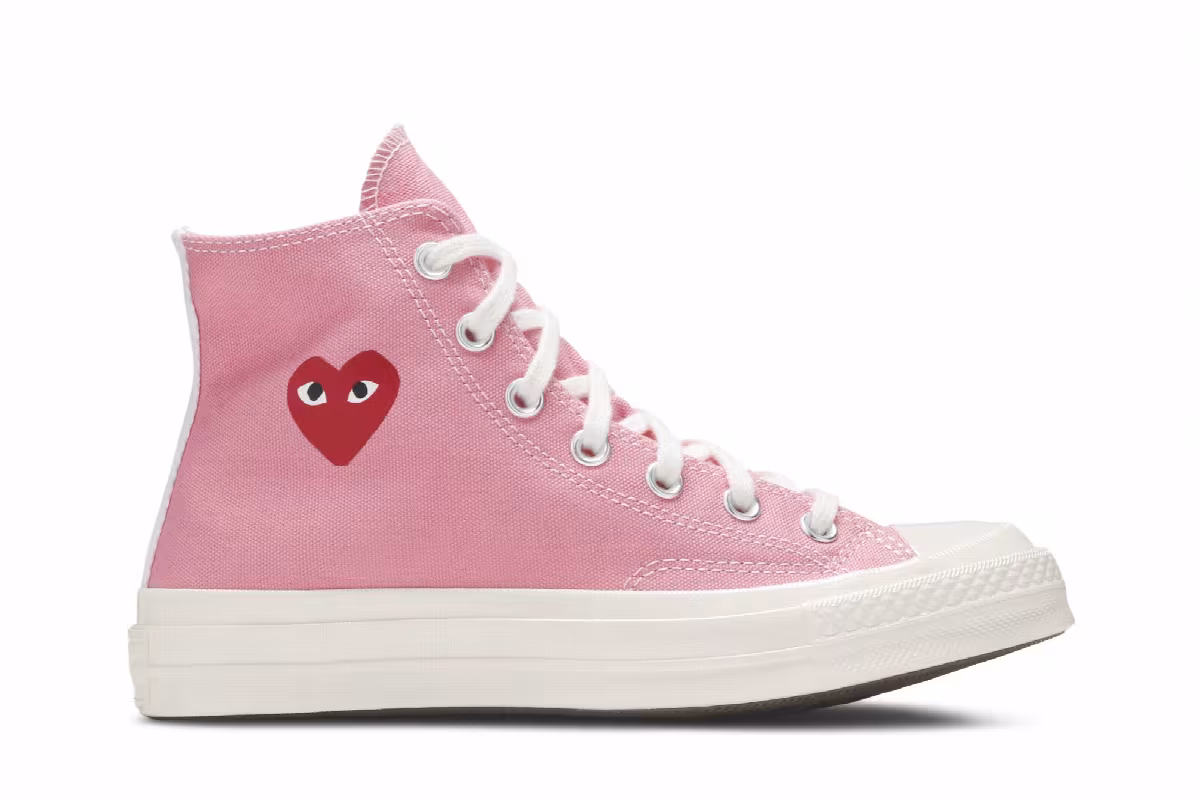 Comme des Garçons PLAY x Converse Chuck 70 High Bright Pink, view 2