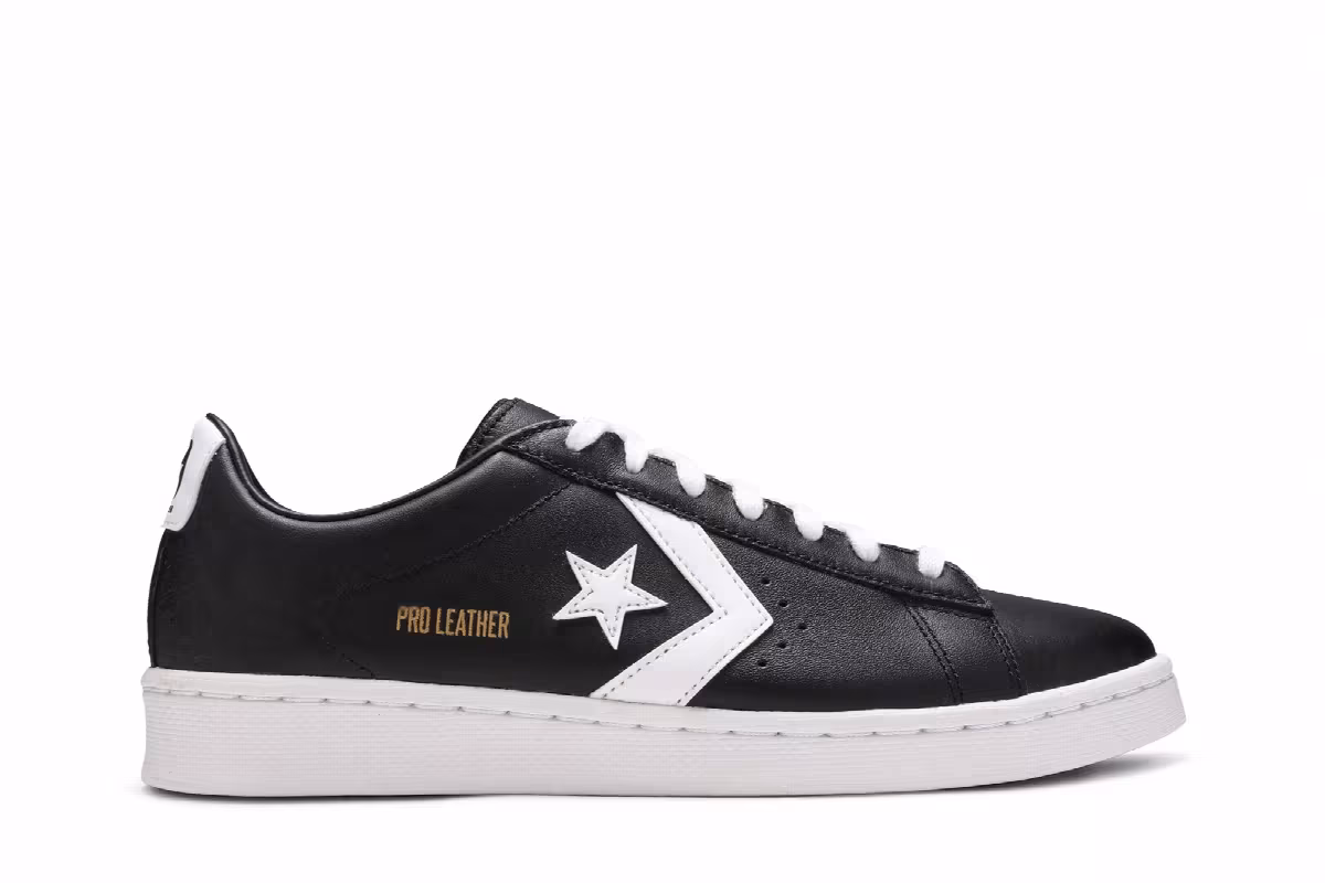 Converse Pro Leather Low Black White, view 2