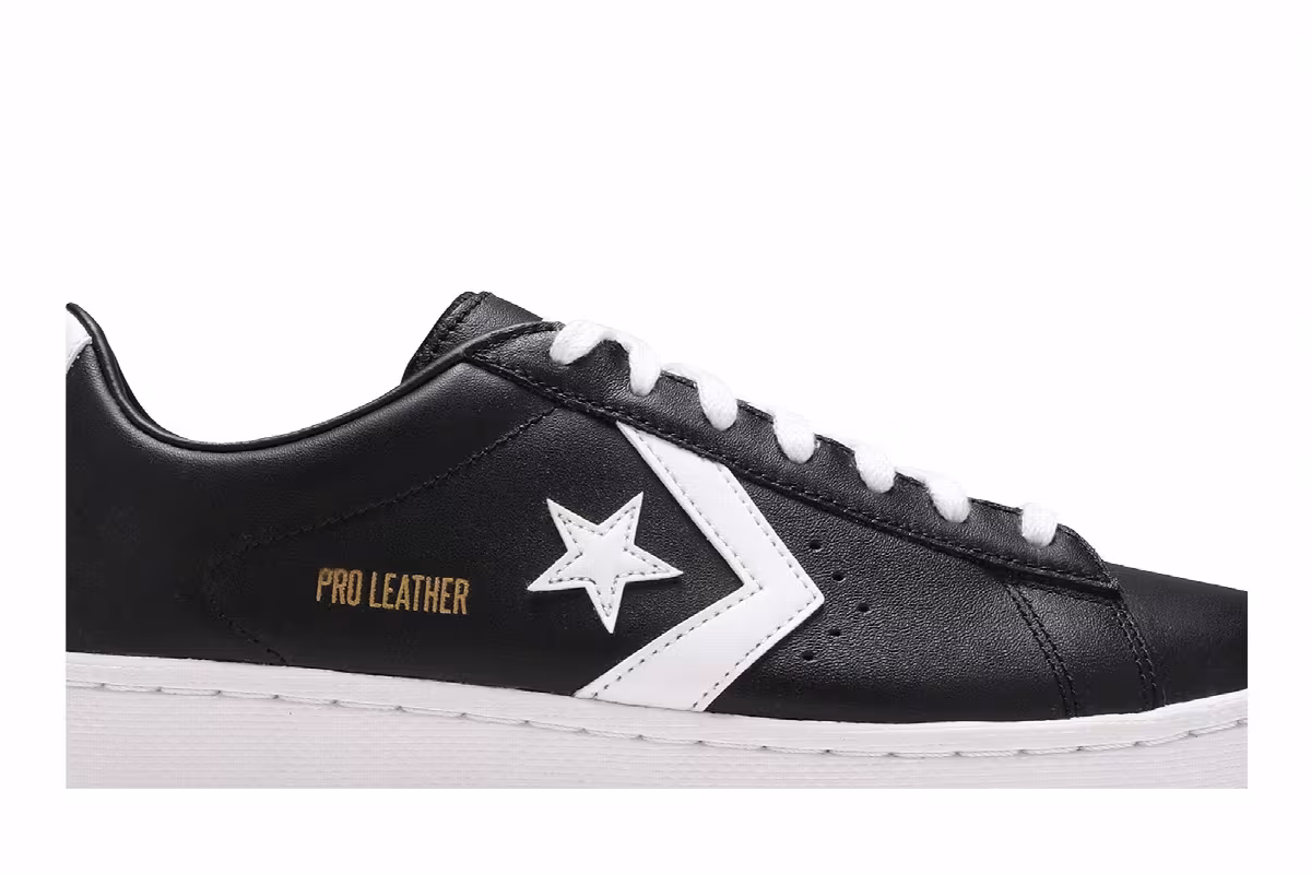 Converse Pro Leather Low Black White, view 3