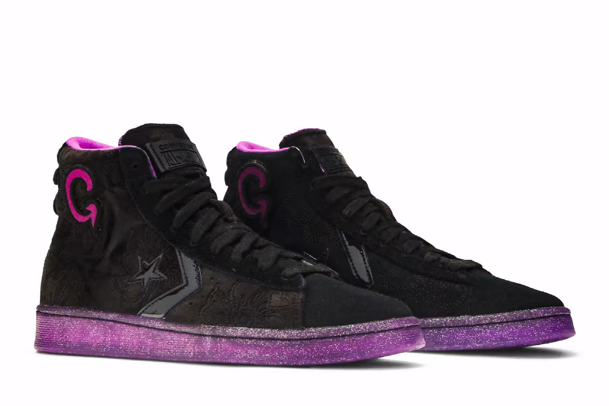 Joe Freshgoods x Converse Pro Leather High Black Purple, view 9