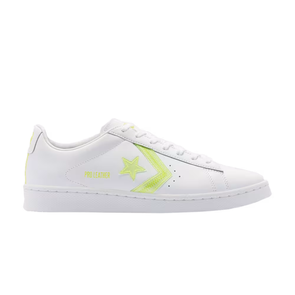 Converse Pro Leather Low Hi-Vis Collection - White Lemon Neon