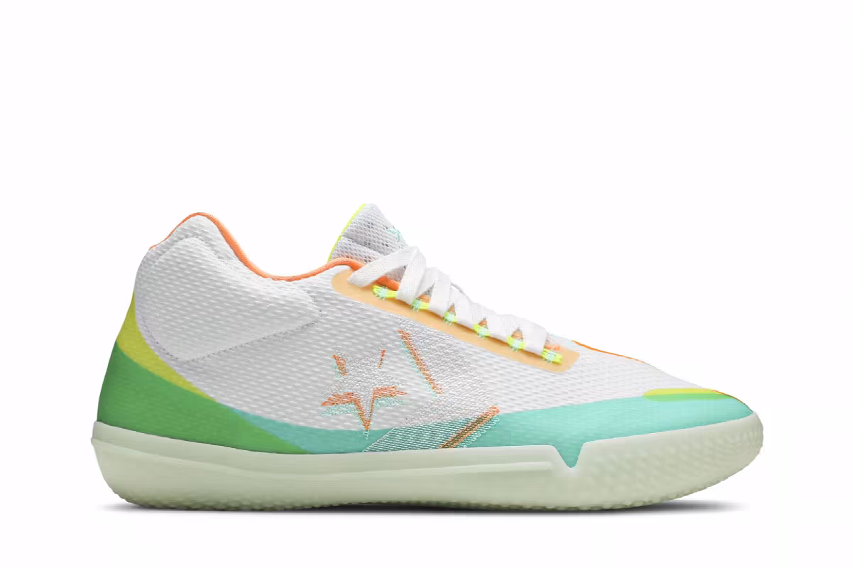 Converse All Star BB Evo Mid Hi-Vis Collection - White Green Glow, view 2