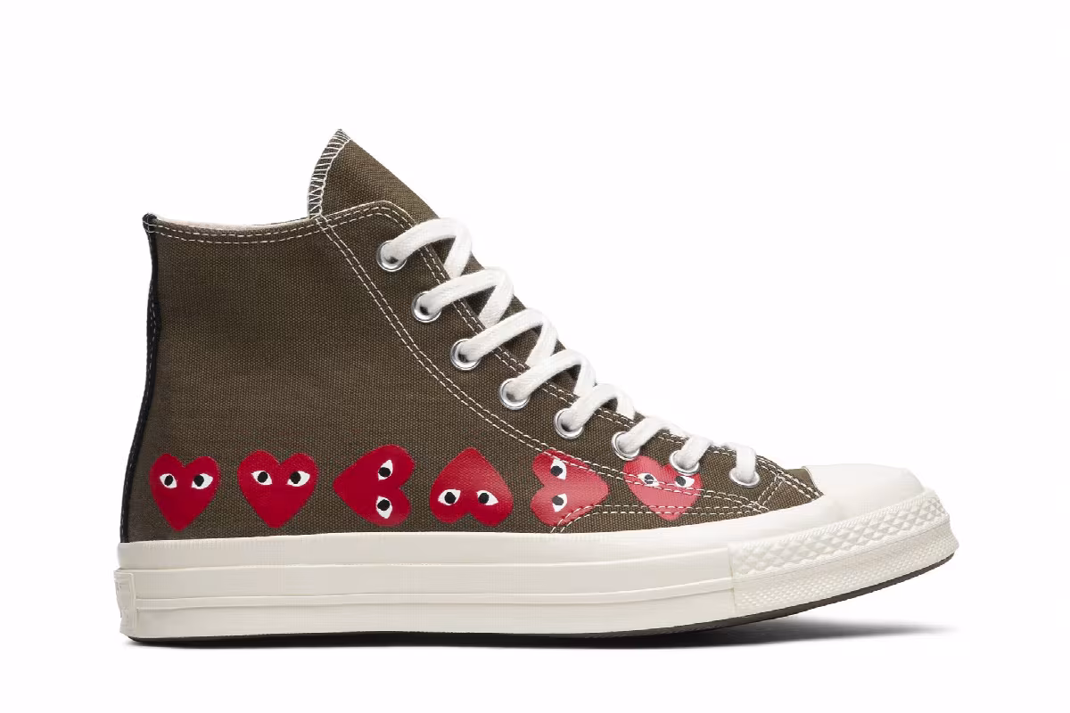Comme des Garçons Play x Converse Chuck 70 Hi Top Multi Heart, view 2