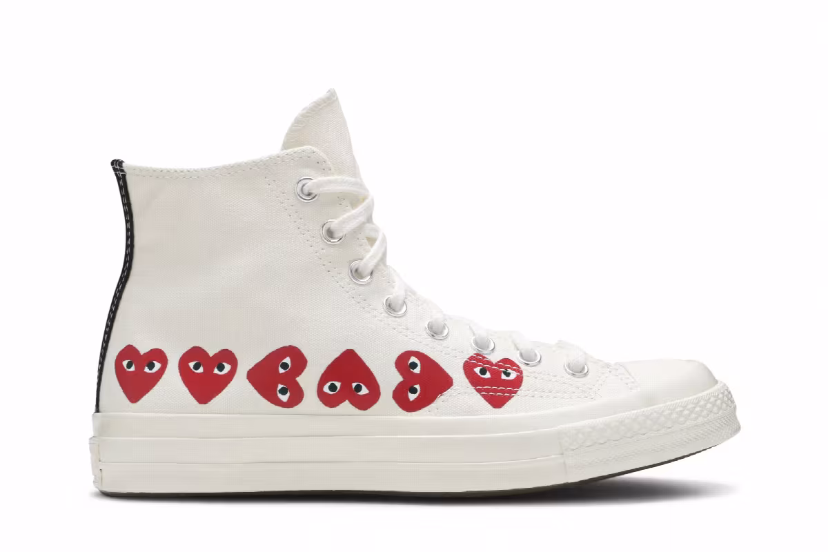 Comme des Garçons Play x Converse Chuck 70 Hi Top Multi Heart, view 2