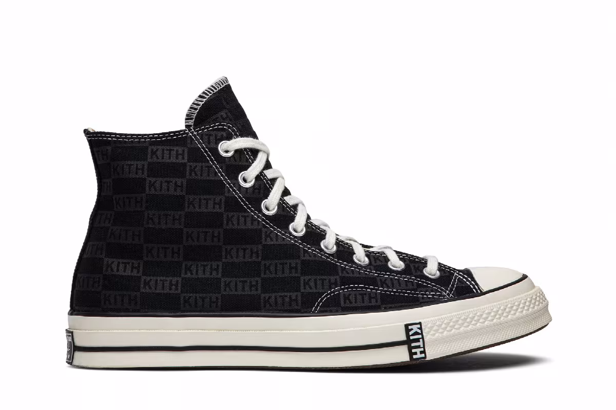 Kith x Converse Chuck 70 High Black Monogram, view 2