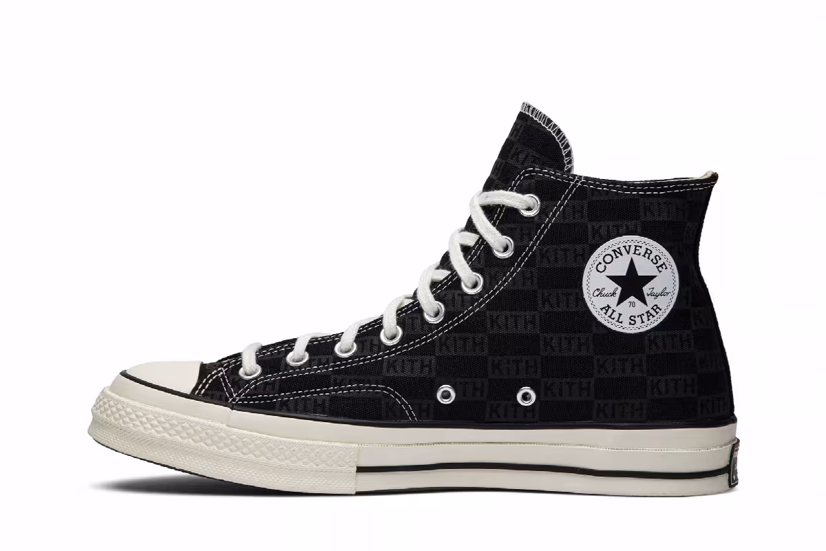 Kith x Converse Chuck 70 High Black Monogram, view 4