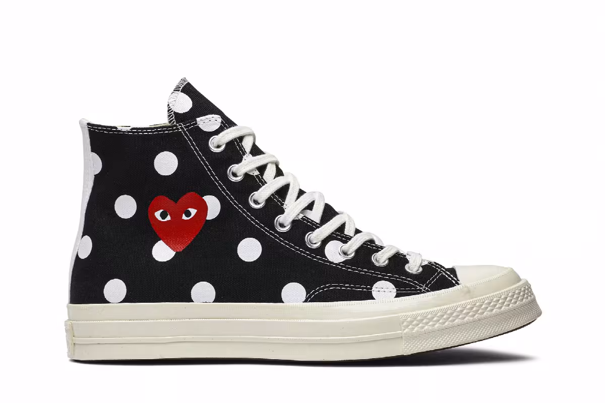 Comme des Garçons x Converse Chuck Taylor All Star 70 Hi Black Polka Dot, view 2