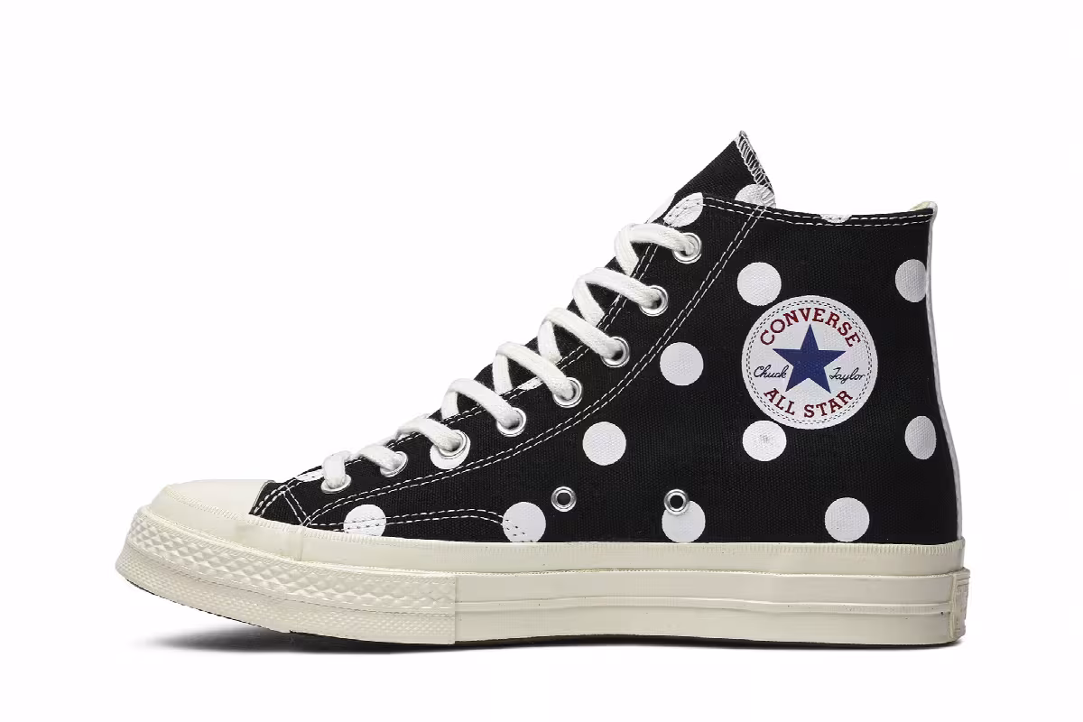 Comme des Garçons x Converse Chuck Taylor All Star 70 Hi Black Polka Dot, view 4