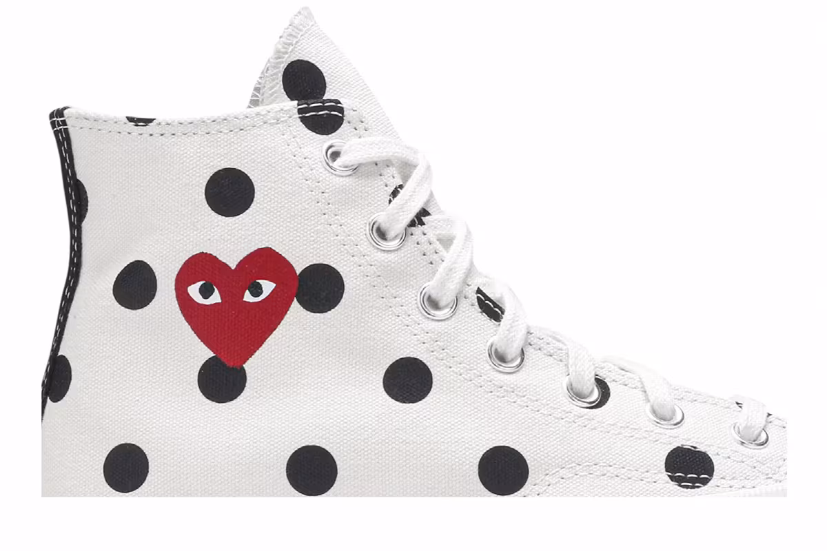 Comme des Garçons x Converse Chuck Taylor All Star 70 Hi White Polka Dot, view 3