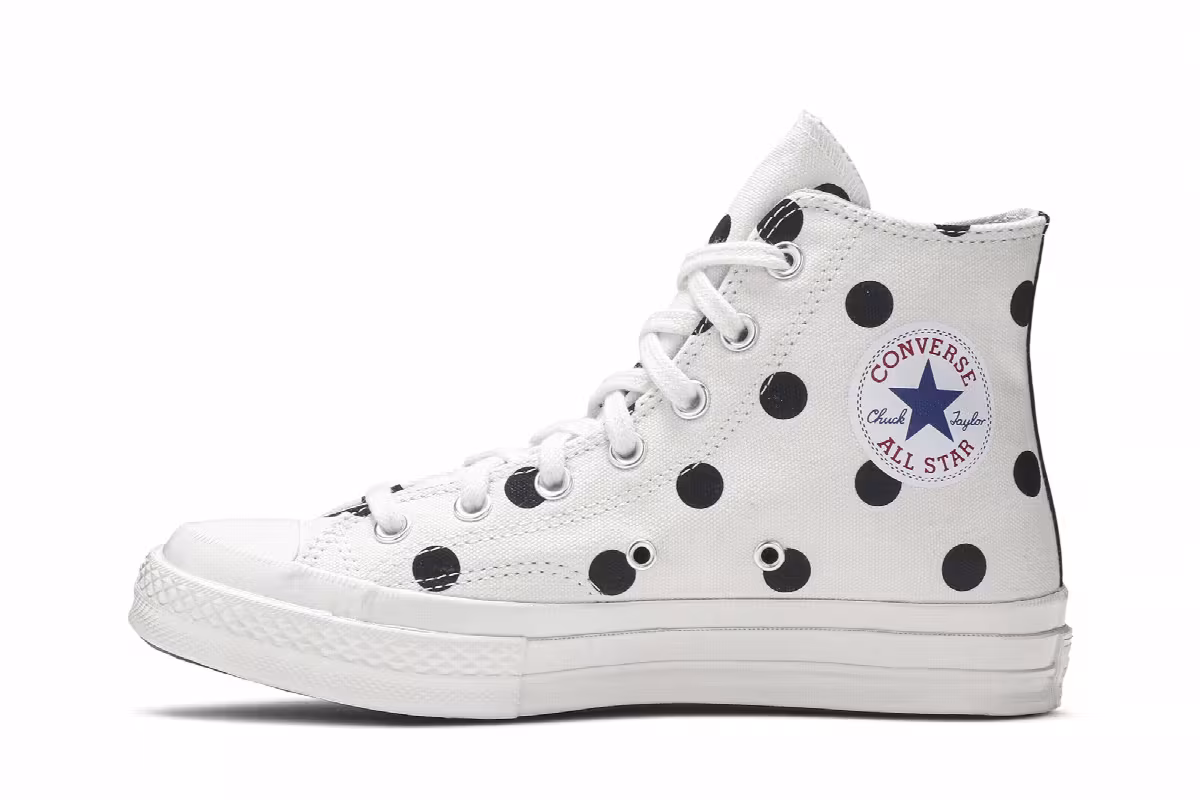 Comme des Garçons x Converse Chuck Taylor All Star 70 Hi White Polka Dot, view 4