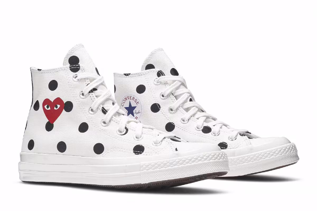 Comme des Garçons x Converse Chuck Taylor All Star 70 Hi White Polka Dot, view 9