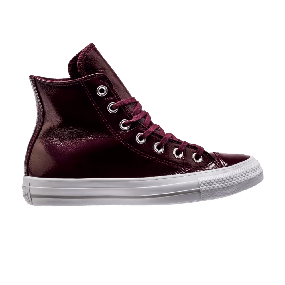 Converse Women's Chuck Taylor All Star Crinkled Patent Leather Hi Dark Sangria
