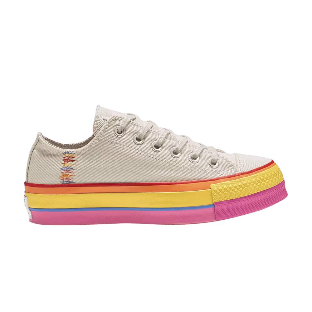 Converse Women's Chuck Taylor All Star Lift Low Rainbow - Vintage White