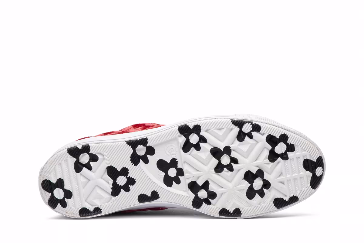 Golf Le Fleur x Converse One Star Quilted Velvet Cherry, view 5