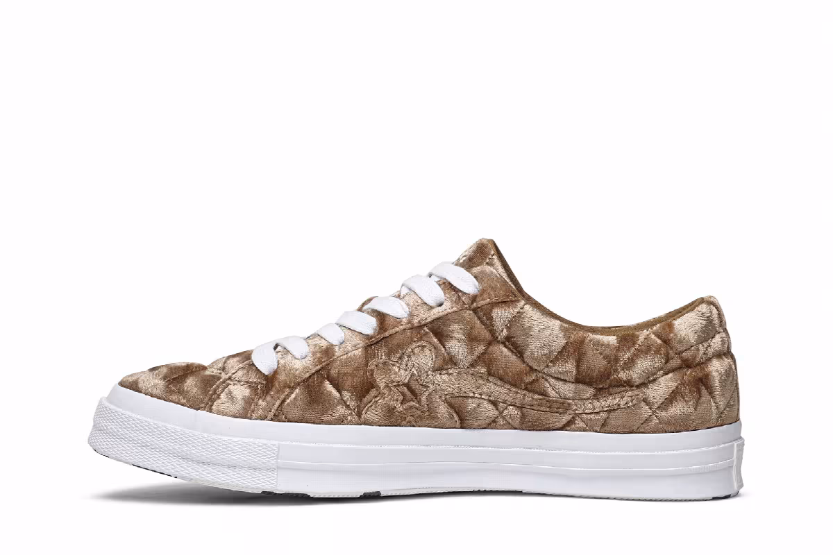 Golf Le Fleur x Converse One Star Quilted Velvet Brown, view 4