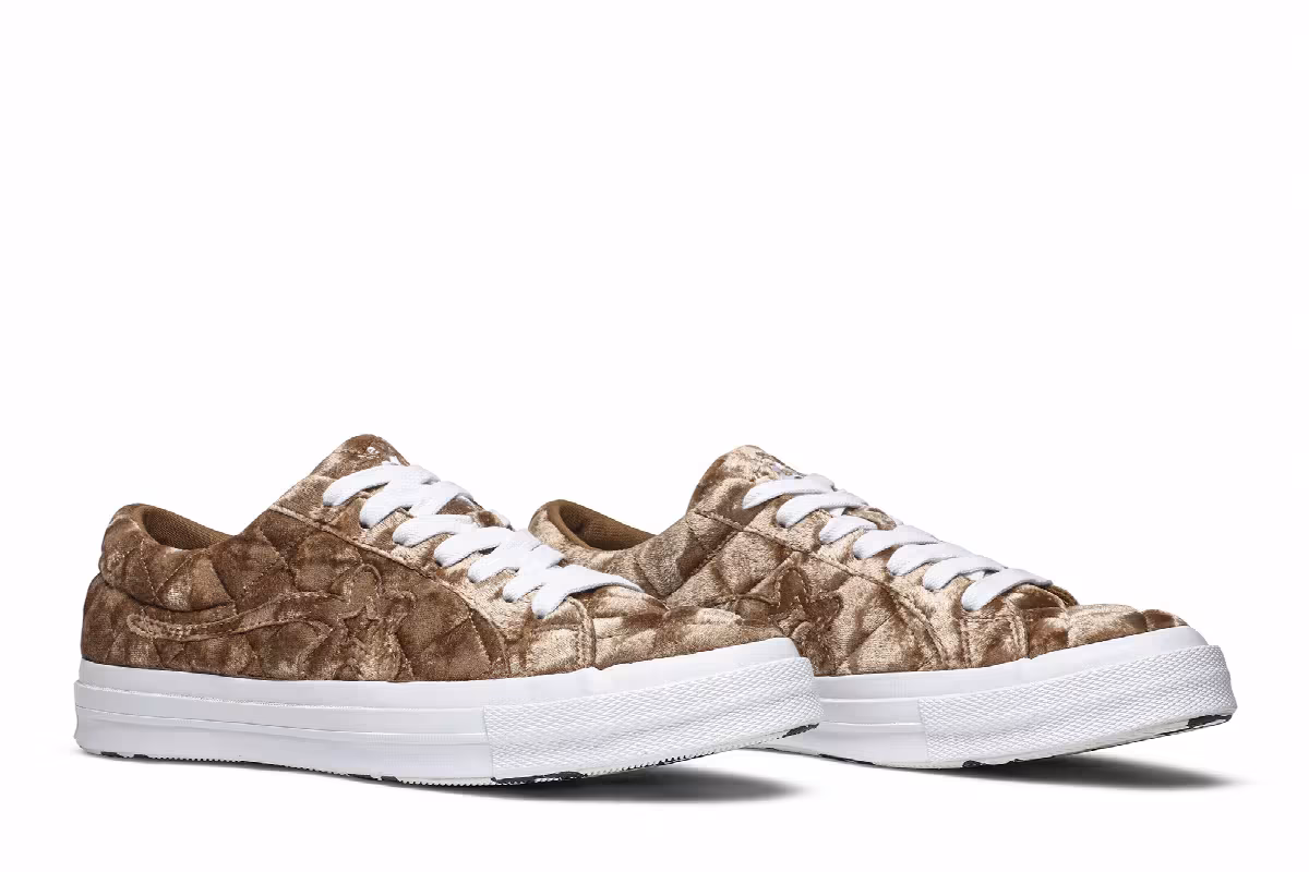 Golf Le Fleur x Converse One Star Quilted Velvet Brown, view 9