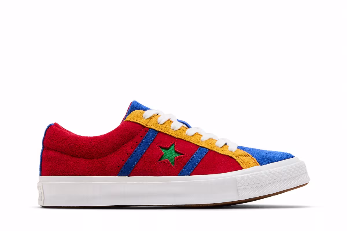 Converse One Star Academy Low Enamel Red Blue, view 2