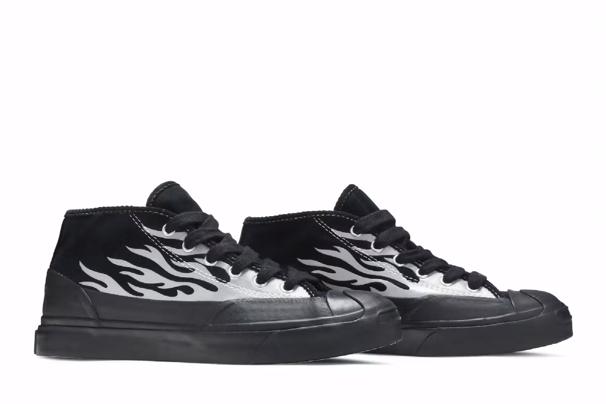 ASAP Nast x Converse Jack Purcell Mid Silver Flames, view 9